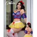 Traje de fantasía o disfraz erótico de sexy Blanca nieves de 6 piezas
