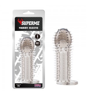 Funda de pene con textura Nubby Sleeve-Grey