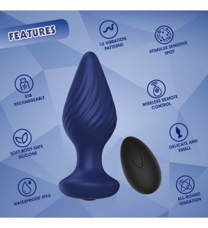 Vibrador plug anal con control remoto Spiral Plug