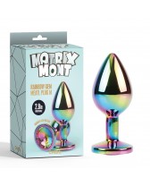 Plug anal metálico con joya Rainbow Gem Meatl Plug M
