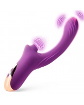 Vibrador dual rabbit con succión recargable Sucking Vibrator-Purple