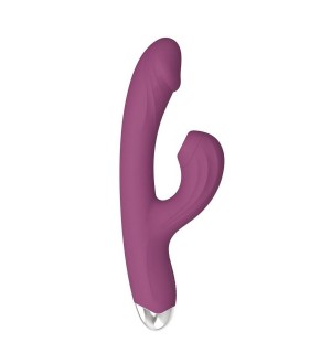 Vibrador dual rabbit con succión y calefacción Heating Rabbit Sucker-Purple