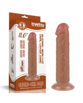 Dildo realista con ventosa 8 pulg. Sliding Skin Dual Layer Dong Brown