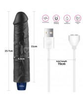 Dildo vibrador 9.5 pulg. REAL SOFTEE Rechargeable Vibrating Dildo(Black)