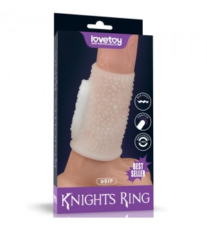 Funda de pene vibradora - Vibrating Drip Knights Ring (White)