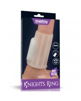 Funda de pene vibradora - Vibrating Ridge Knights Ring (White)