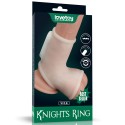 Funda de pene vibradora - Vibrating Silk Knights Ring with Scrotum Sleeve (White)
