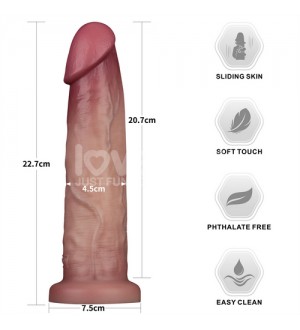 Dildo realista con ventosa 9 pulg. Sliding Skin Pro II Dual Layer Silicone Dong
