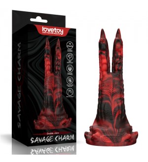 Vibrador alienígena Savage Charm Double-Claw Vibrating Silicone Dildo