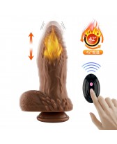 Vibrador realista telescópico y con calefacción recargable