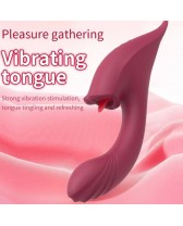 Vibrador dual Rabbit con lenguita para clítoris recargable