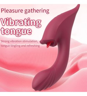 Vibrador dual Rabbit con lenguita para clítoris recargable