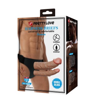 Arnes con dildo doble para ellas - Dildo with harness