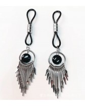 Sujetadores de pezones de silicona con plumas - Nipple metal clamps
