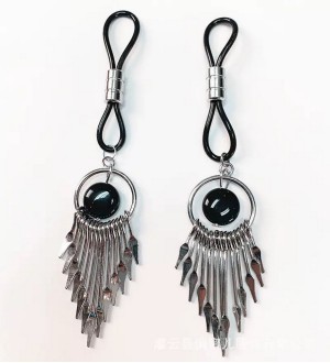 Sujetadores de pezones de silicona con plumas - Nipple metal clamps
