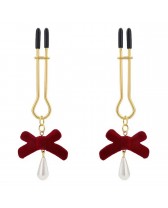 Pinzas de pezones de metal Red Bow - Nipple metal clamps