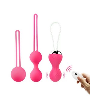 Set de Bolas de masaje pélvico con vibración a control remoto Kegel ball set