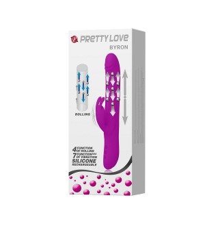 Vibrador Rabbit Byron con cuentas internas y movimiento ascendente recargable