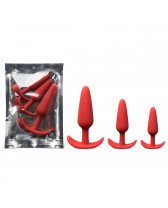 Set de plugs anales de silicona Red Butt Plug Set