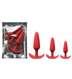 Set de plugs anales de silicona Red Butt Plug Set