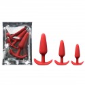 Set de plugs anales de silicona Red Butt Plug Set