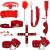 Set BDSM de 11 piezas rojo High Quality BDSM Bondage Set