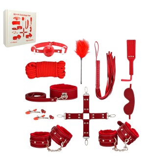 Set BDSM de 11 piezas rojo High Quality BDSM Bondage Set