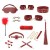 Set BDSM de 11 piezas color vino Bondage Set with Organizer Pouch