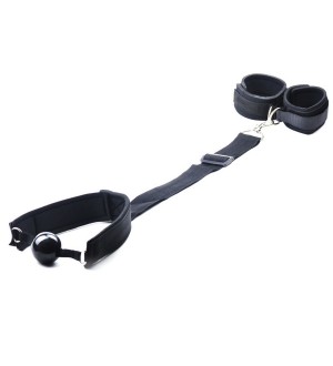 Mordaza de boca y esposas Wrist-to-Ball Gag Back Position Restraint
