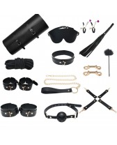 Set BDSM de 10 piezas con organizador Complete BDSM Bondage Set with Organizer Pouch