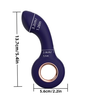 Plug anal vibrador curvo - 12-Mode Curved Vibrating Silicone Butt Plug