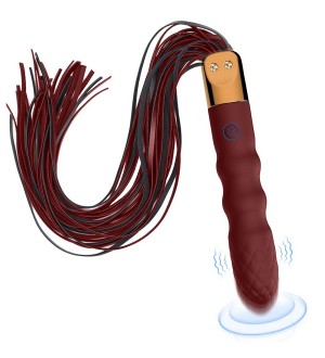 Vibrador con látigo - 18.12 inch 10-Mode Rechargeable Vibrating Whip with Textured Handle