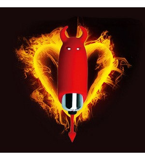 Mini vibrador - Red Devil-Themed Single- Speed Silicone Bullet Vibrator