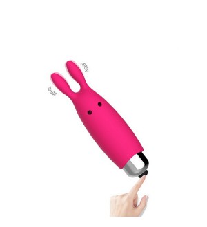 Mini vibrador - Magenta Bunny-Themed Single- Speed Silicone Bullet Vibrator