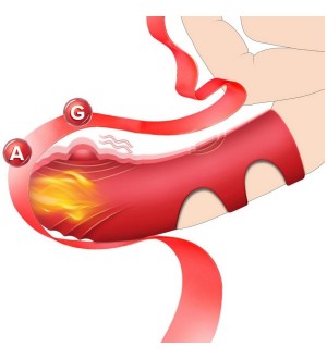 Mini vibrador de dedo - 10 Mode Red Rechargeable Finger-Grip Vibrator