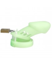 Jaula de castidad de pene fluorescente - 4.33' Glow-in-the-Dark Silicone Male Chastity Cage with Locks