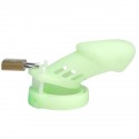Jaula de castidad de pene fluorescente - 4.33' Glow-in-the-Dark Silicone Male Chastity Cage with Locks