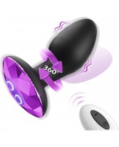 Plug anal vibrador y rotador a control remoto y joya - 10-Speed Silicone Butt Plug