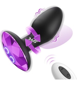 Plug anal vibrador y rotador a control remoto y joya - 10-Speed Silicone Butt Plug