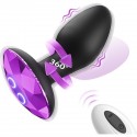 Plug anal vibrador y rotador a control remoto y joya - 10-Speed Silicone Butt Plug