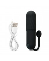 Mini vibrador o balita con tira de agarre recargable Black 10-Speed Vibrating Bullet