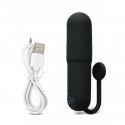 Mini vibrador o balita con tira de agarre recargable Black 10-Speed Vibrating Bullet