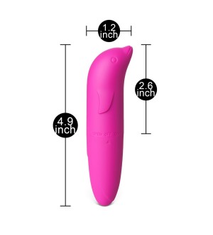 Mini Vibrador Delfín Magenta Dolphin-Shaped Single-Speed Battery-Operated