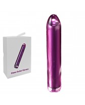 Mini Vibrador recargable Glass-Style - 4.73 Inch 10-Mode Purple Bullet Vibrator