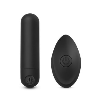 Mini Vibrador balita a control remoto Black - 10 Speeds Rechargeable Vibrating Bullet