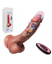 Dildo vibrador con empuje, rotación y calefacción - 10-Remote Control rechargeable Silicone Vibrator