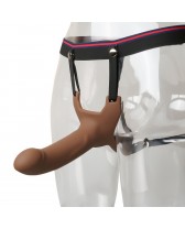 Dildo hueco tipo funda con arnés - Brown Color Silicone Hollow Strap On Dildo