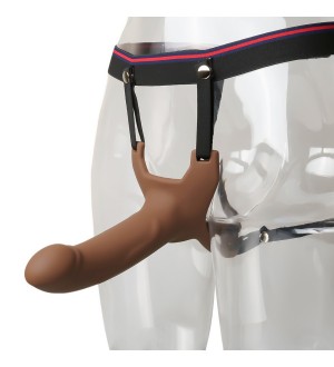 Dildo hueco tipo funda con arnés - Brown Color Silicone Hollow Strap On Dildo