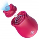 Vibrador rosa con succión para clítoris - 10-Speed Rechargeable Silicone Rose
