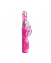 Vibrador rabbit con perlas a baterías- Pink Color Basic Rabbit Vibrator